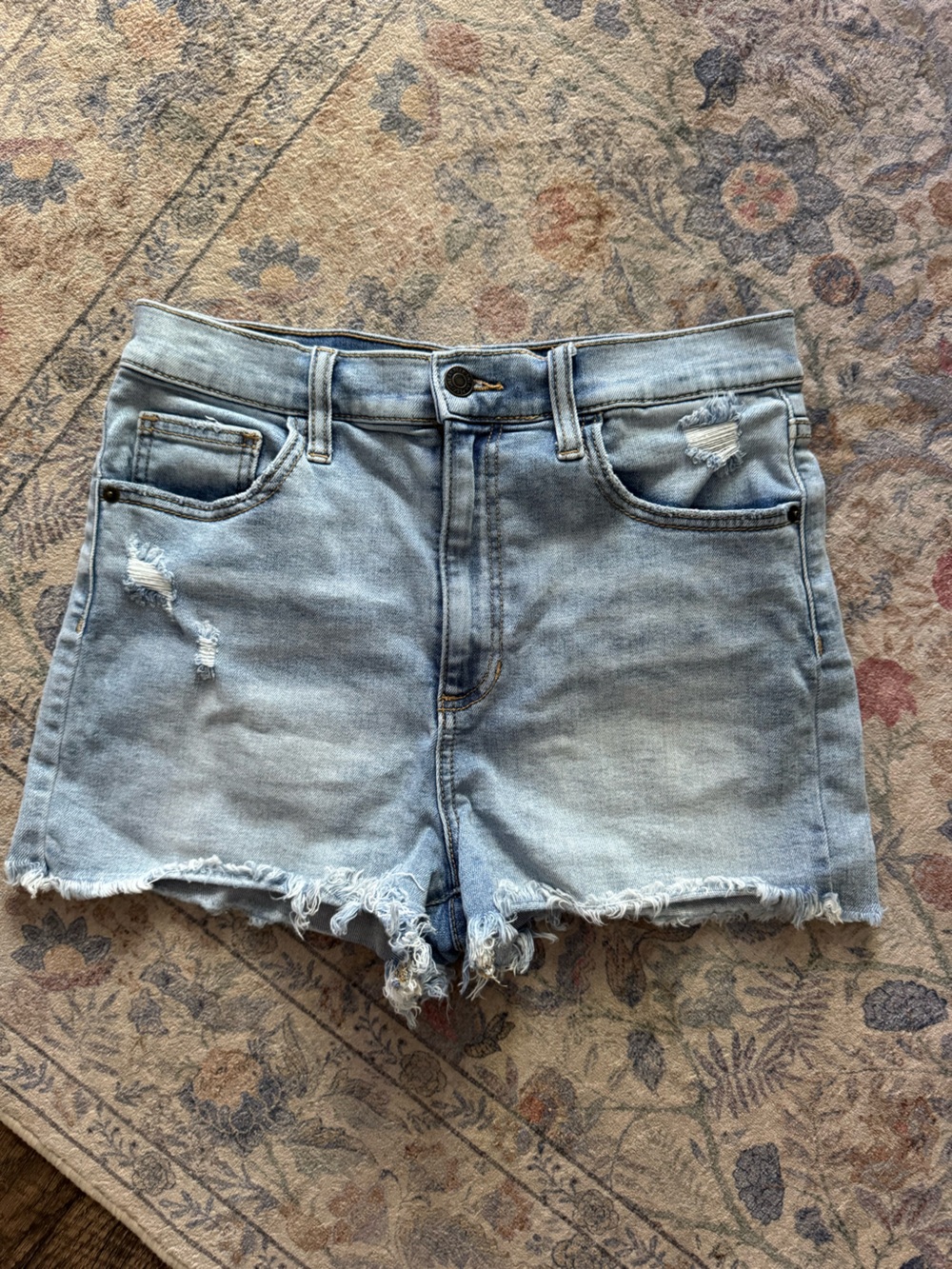 Sneak Peek Light Blue Distressed Denim Cutoff Shorts